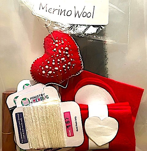 Sewing a Galentine Palentine Valentine Pin Cushion +  Kit